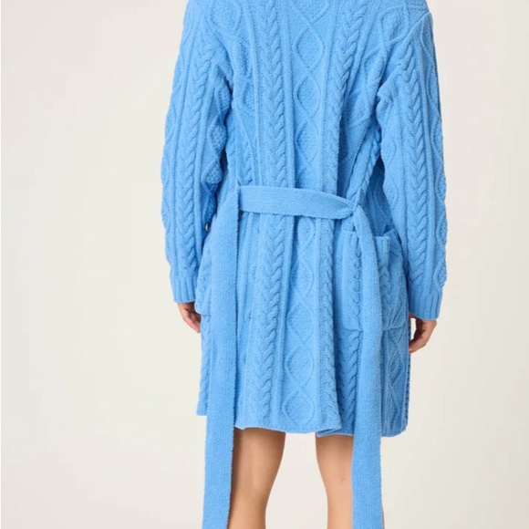 Cozy Cable Knit Robe Cardigan - Blue (Sea) Style: RUCKR - Picture 3 of 11